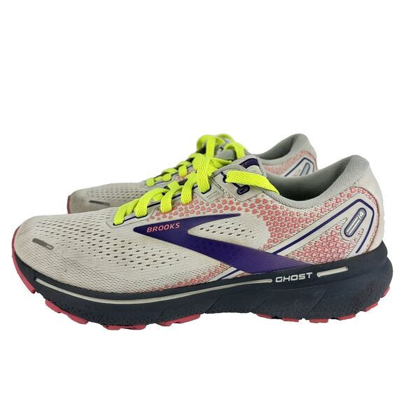 Brooks Ghost 14 Women's Running Shoes White Pink Purple Size 10 M - Picture 3 of 16
